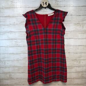 Vineyard Vines Women's Nantucket Tartan Flutter-Sleeve Shift Dress